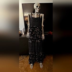 Terra And Sky Black Floral Summer Dress 1x